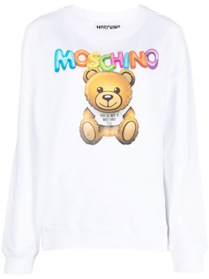 Sweatshirt aus baumwoll mit print Moschino weiß