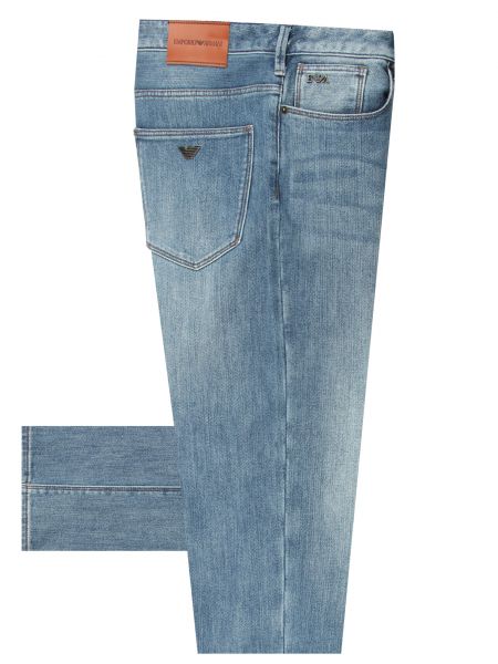 Прямые джинсы Emporio Armani голубые