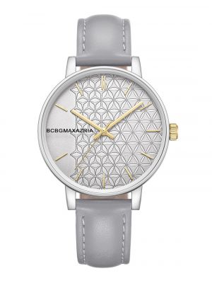 Кожаные часы в деловом стиле Bcbgmaxazria серые