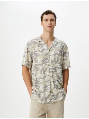 Viskózová košile s krátkými rukávy s klopovým límcem Koton