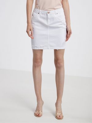 Džínová sukně Camaieu bílé