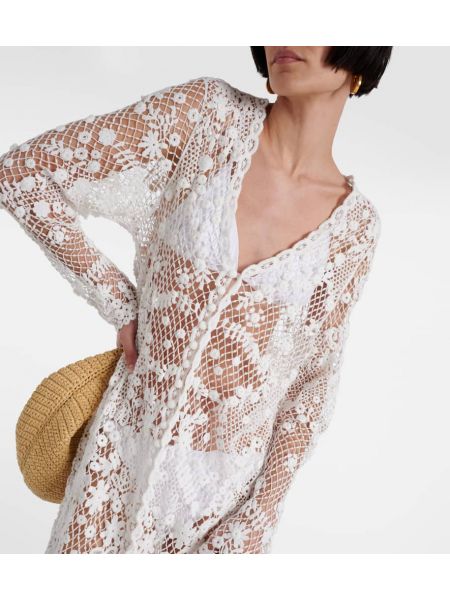 Pamučna midi haljina Polo Ralph Lauren bijela