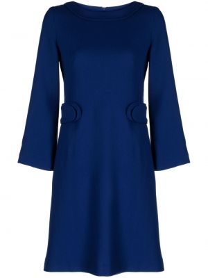 Krepové vlněné šaty Jane modré