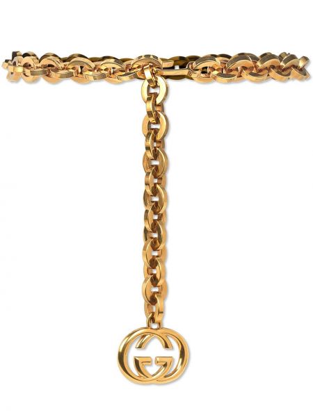 Gucci Cintura con logo GG oro