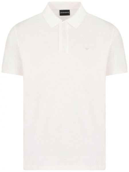 Памучна поло тениска Emporio Armani бяло