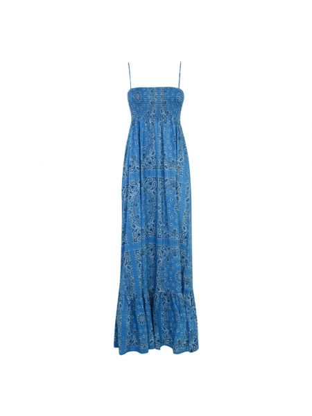 Sukienka długa bez rękawów bawełniana Mc2 Saint Barth niebieska
