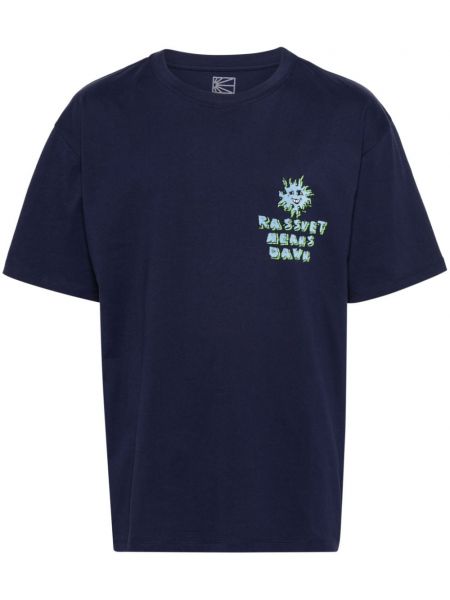 T-shirt di cotone con stampa Rassvet blu