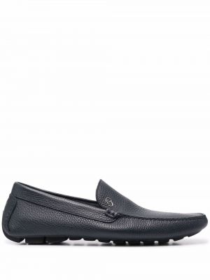 Slip-on кожени мокасини Casadei синьо