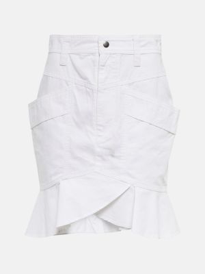 Bavlněné mini sukně Marant Etoile bílé