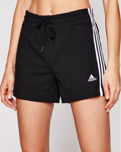 Csíkos slim fit sport rövidnadrág Adidas Performance fekete