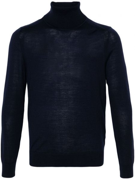 Ilgas megztinis iš merino vilnos Paul Smith mėlyna