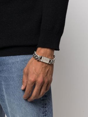 Bracelet en tricot Saint Laurent argenté