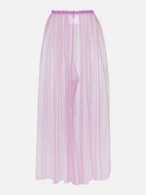 Tylové průsvitné kalhoty relaxed fit Noir Kei Ninomiya růžové