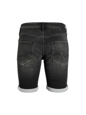 Szorty jeansowe bawełniane Jack & Jones czarne