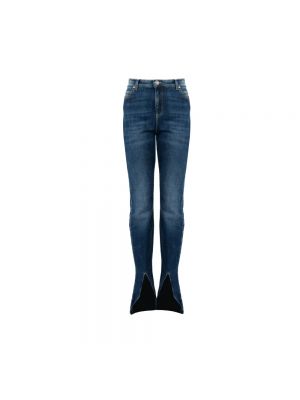 Niebieskie jeansy skinny dopasowane z wysoką talią Pinko