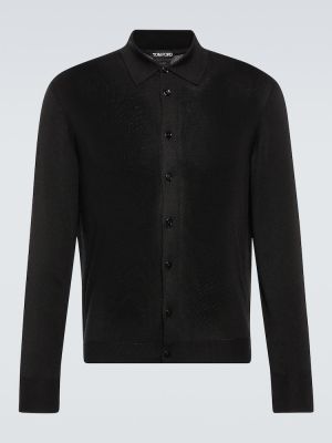 Pletená hodvábna košeľa Tom Ford čierna
