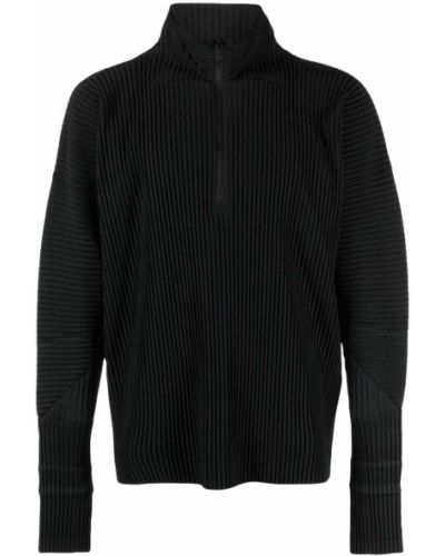 Plisiran pulover z zadrgo Homme Plissé Issey Miyake črna