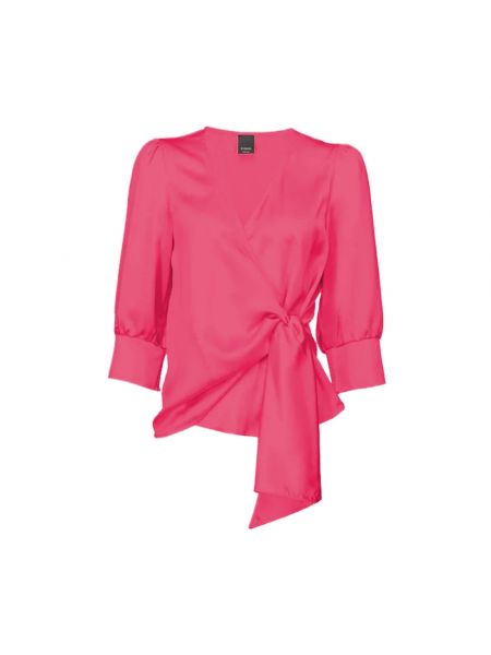 Krepp bluse mit v-ausschnitt Pinko pink