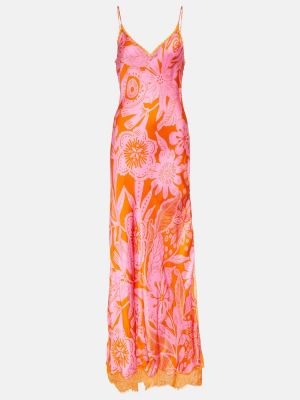 Φλοράλ μάξι φόρεμα Poupette St Barth ροζ