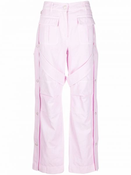 Pantaloni cargo con bottoni Burberry rosa