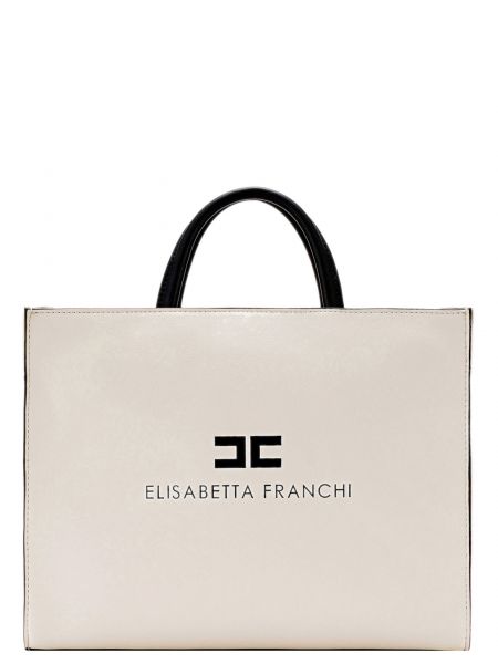 Бежевая сумка шоппер Elisabetta Franchi