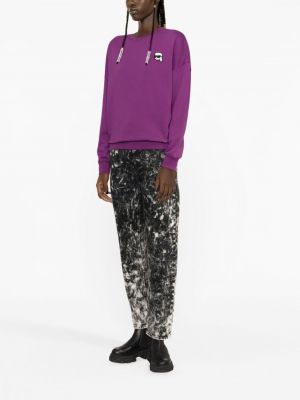 Medvilninis džemperis Karl Lagerfeld violetinė