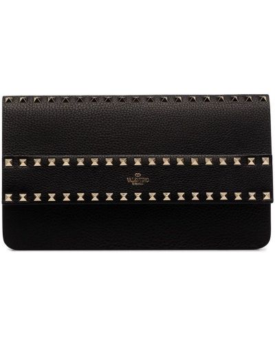 Læder clutch Valentino Garavani sort