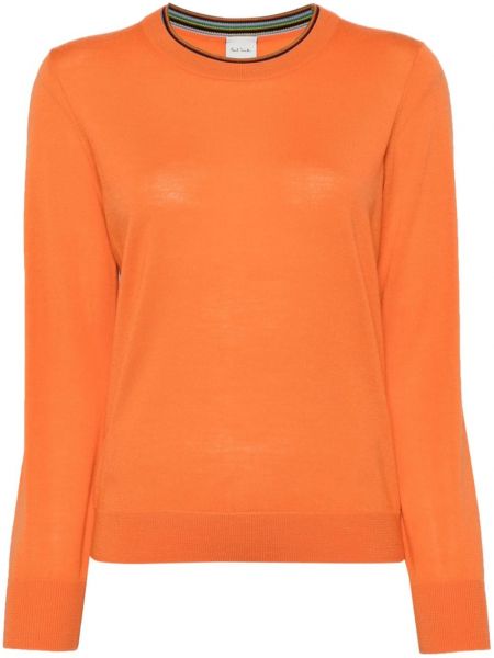 Volneni pulover s črtami Paul Smith oranžna