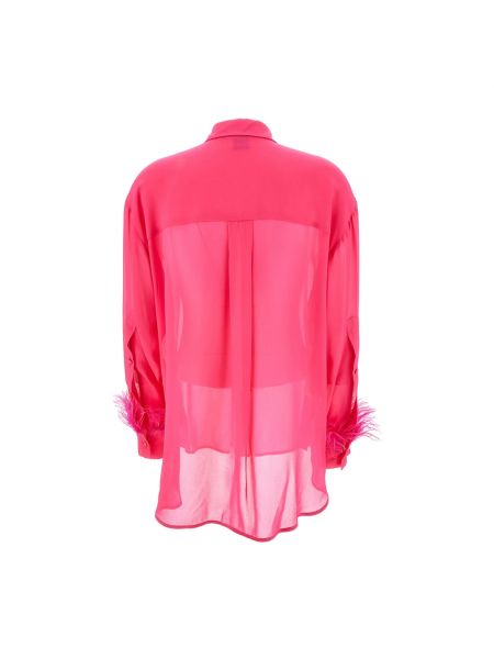 Bluse mit federn Pinko pink