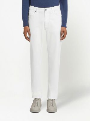 Bavlněné skinny džíny s kapsami Zegna bílé