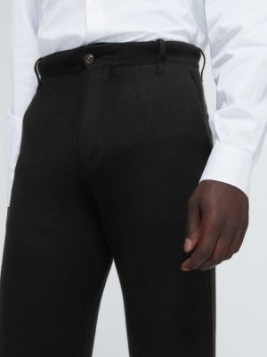 Pantaloni clasici de mătase din cașmir The Row negru
