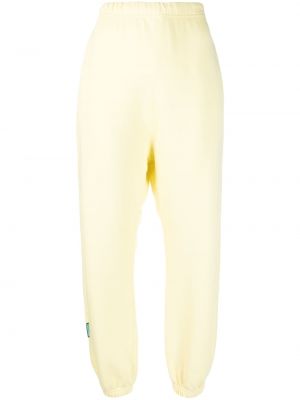 Памучни спортни панталони с принт жълто Dsquared2