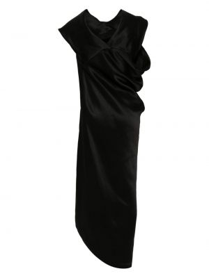 Asymetrické dlouhé šaty Issey Miyake černé