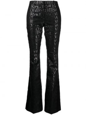 Žakárové kalhoty Versace černé