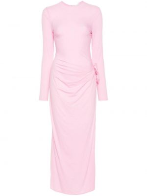 Asymetrické květinové koktejlové šaty Magda Butrym růžové