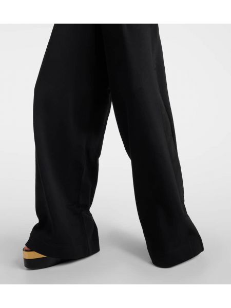 Βαμβακερό αθλητικό παντελόνι από ζέρσεϋ σε φαρδιά γραμμή Dries Van Noten μαύρο