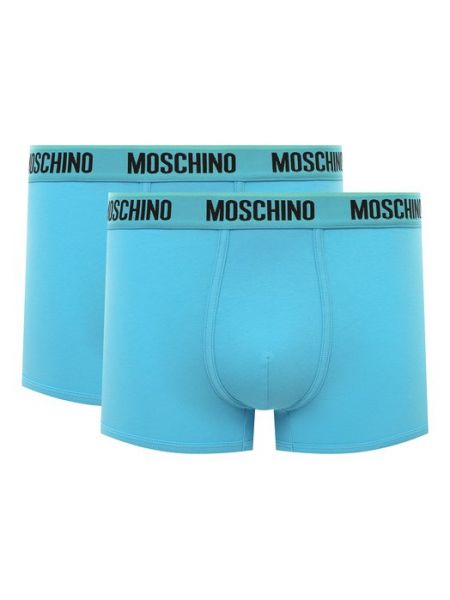 Хлопковые боксеры Moschino голубые