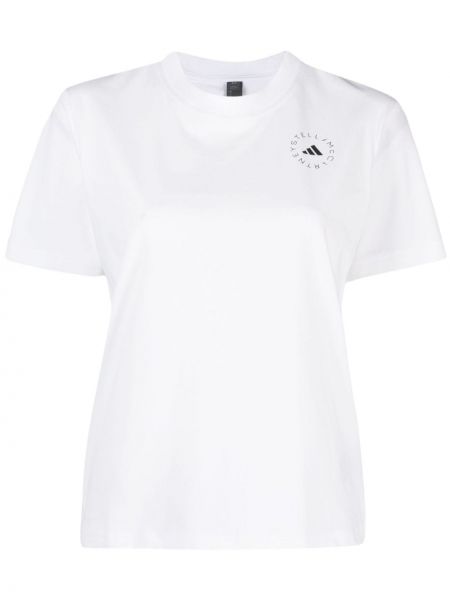 T-shirt sportive con motivo a stelle Adidas By Stella Mccartney bianco
