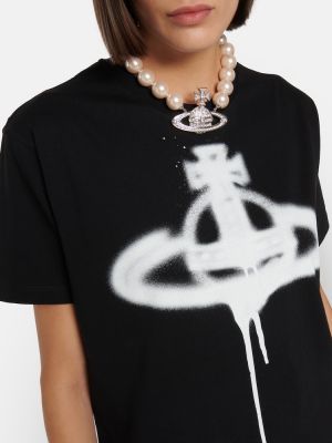 Tricou din bumbac cu imagine Vivienne Westwood negru