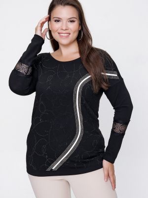 Bluză de lână tricotate din dantelă By Saygı negru
