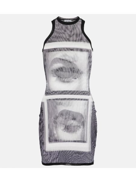 Mesh tank top med print Jean Paul Gaultier