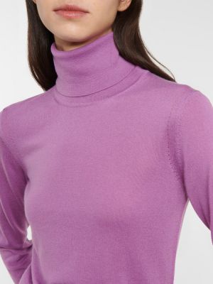 Jersey cuello alto con cuello alto de tela jersey Loro Piana violeta