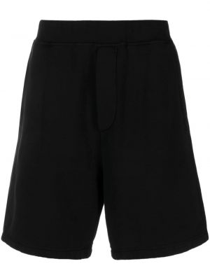 Shorts de sport en coton à imprimé Dsquared2 noir