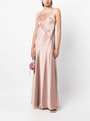 Nėriniuotas maksi suknelė be rankovių Michelle Mason rožinė