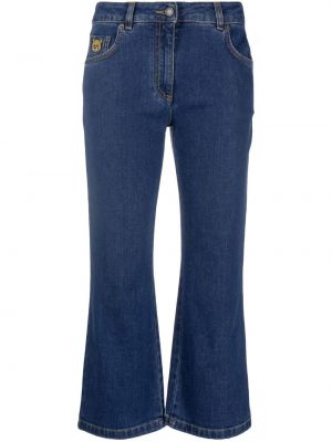 Jeans large avec applique Moschino bleu