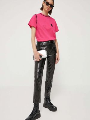 Koszulka bawełniana Karl Lagerfeld różowa