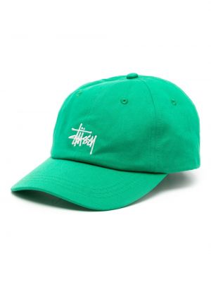 Cappello con visiera di cotone Stüssy verde