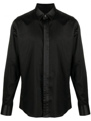Satynowa koszula Karl Lagerfeld czarna