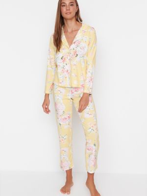 Pletena pižama s cvetličnim vzorcem Trendyol