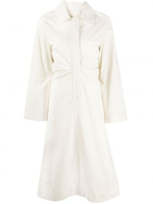 Robe mi-longue en coton plissé Low Classic blanc
